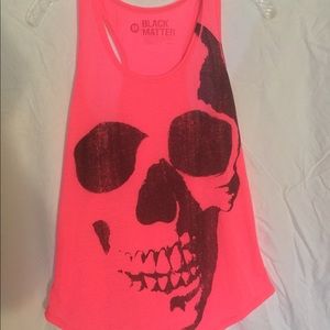 Neon Pink Skull Racerback